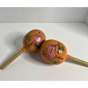 Vintage Pair of Handmade Maracas From Coco Cay Bahamas
